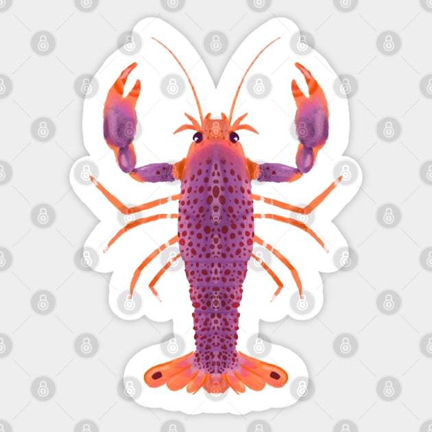 Purple and Orange Reef Lobster Sticker by narwhalwall